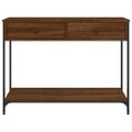 vidaXL Konzolový stolík hnedý dub 100x34,5x75 cm kompozitné drevo