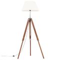 vidaXL Lampa na statíve medovo-hnedá a biela 141 cm teakový masív
