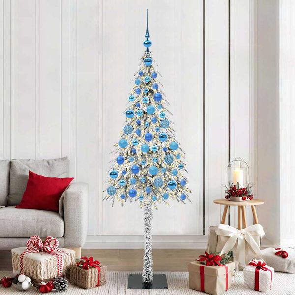 vidaXL Vianočný stromček s 300 LED-i Biela 180 cm PE a oceľ