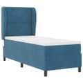 vidaXL Posteľ s pružinovým rámom Tmavomodrá 200 x 80 cm Zamat