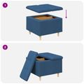vidaXL Ottoman s Úložným Priestorom Modrá 60 x 60 x 45 cm látka