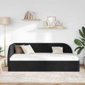 vidaXL Rohový rám postele s čelnou doskou Čierna 80 cm x 200 cm Zamat