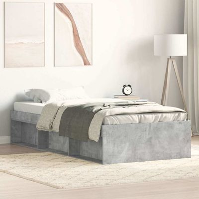 vidaXL Posteľný rám betónovo sivý 75x190 cm malé jednolôžko