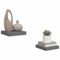 vidaXL Plávajúce nástenné police 2 ks, lesklé sivé 23x23,5x3,8cm, MDF