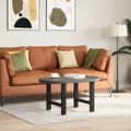 vidaXL Nohy konferenčného stolíka, čierne, 2 ks, 50 x (42-43) cm, oceľové