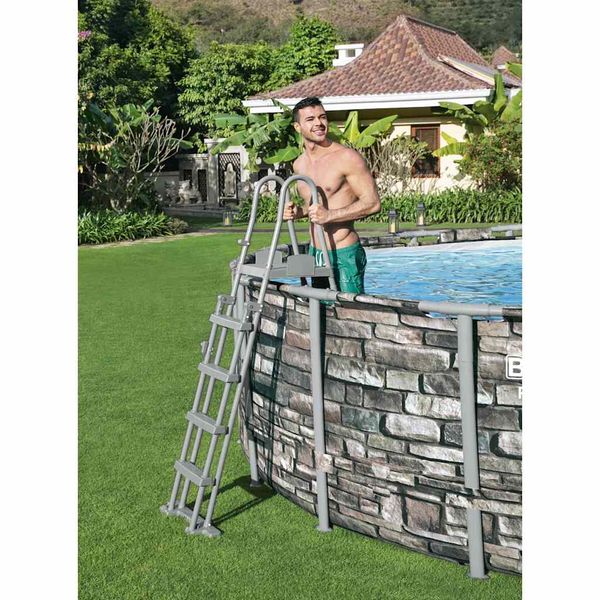 Bestway 4-stupňový bezpečnostný rebrík do bazéna 123 cm
