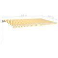vidaXL Automatická markíza, LED a senzor vetra 600x300 cm, žltá/biela