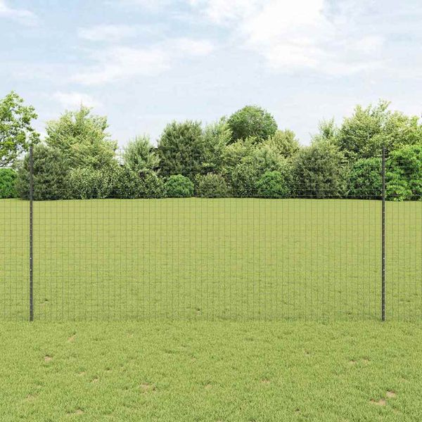 vidaXL Zabudovaný plotový stĺpik 44 pcs Sivá 200 cm