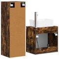 vidaXL Sada kúpeľňového nábytku 2 ks Dymový dub 33 x 34,5 x 100 cm