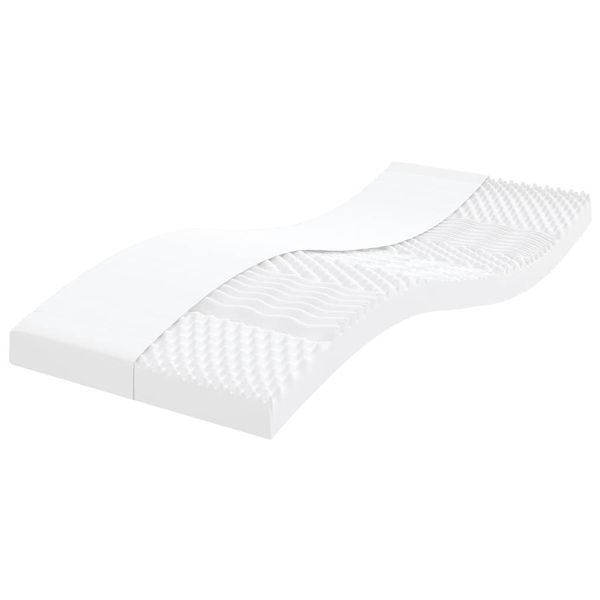 vidaXL Penový matrac, biely 90x210 cm, 7 zón, tvrdosť 20 ILD