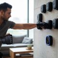 Elektronický modulárny boxerský terč HMS TB05 s LED, Bluetooth a rukavicami (Music Boxing Machine)