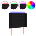vidaXL Čelo postele s LED čierne 103x16x118/128 cm látka