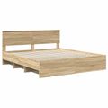 vidaXL Rám postele Sonoma dub 200 x 200 cm Kompozitné drevo
