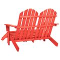 vidaXL 2-miestna záhradná stolička taburetka Adirondack jedľa červená