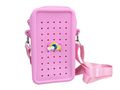 Gifty - Silikónová crossbody taštička ružová a ozdobný pin
