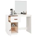 vidaXL Toaletný stolík biely 95x50x134 cm masívne borovicové drevo