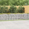 vidaXL Zaoblený gabiónový záhon 600x100x100 cm, pozinkované železo