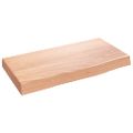 vidaXL Nástenná polica bledohnedá 40x20x4 cm ošetrený dubový masív