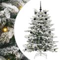 vidaXL Umelý Sklápací Vianočný Stromček Biela 150 cm PE a PVC