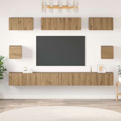 vidaXL Zostava TV skriniek 8 pcs Remeselný dub Kompozitné drevo