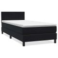 vidaXL Posteľný rám boxspring s matracom a LED čierny 90x220 cm zamat
