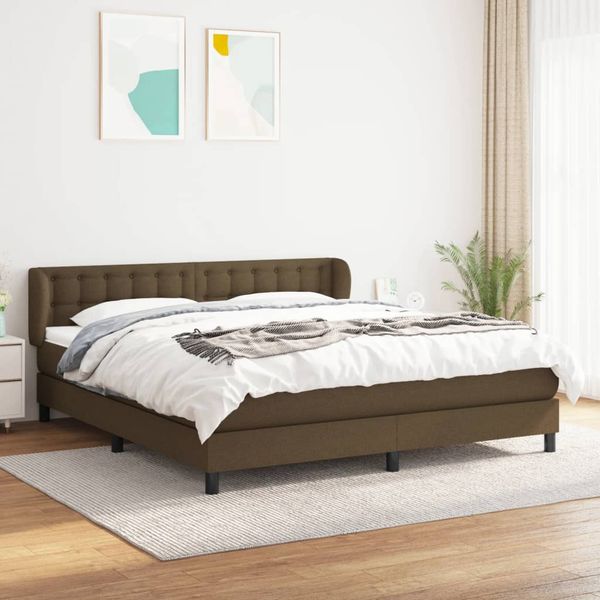 vidaXL Boxspring posteľ s matracom tmavohnedá 160x200 cm látka