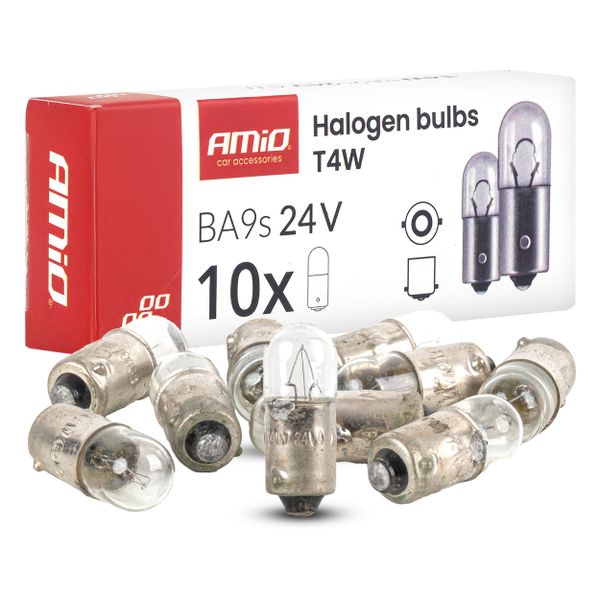 Halogénové žiarovky T4W 24V 4W BA9S 10ks.AMiO-04945