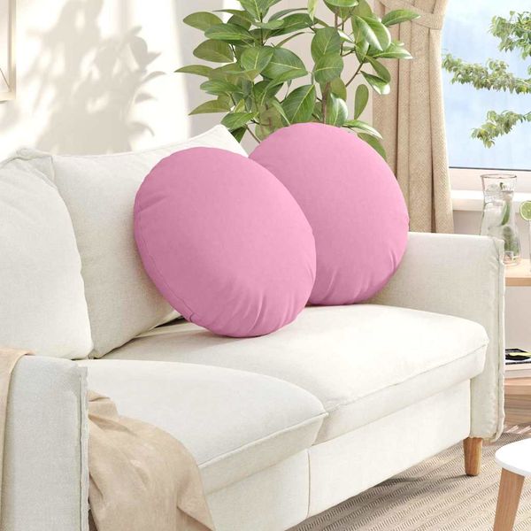 vidaXL Vankúše na sedenie 2 pcs Ružová Ø50 x 19 cm látka