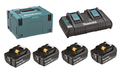 Makita sada Li-ion LXT 18V 4xBL1850B + dvojnabíjecka DC18RD + Makpac
