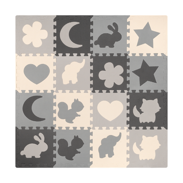 Vzdelávacia podložka pre deti, puzzle REBEL RBY-2250-16 150 x 150 s rámom