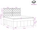 vidaXL LED boxspring posteľ s matracom Tmavohnedá 140 x 200 cm Látka