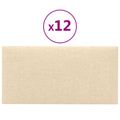 vidaXL Nástenný čelník 12 ks 60 x 30 cm Krémová látka