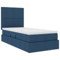 vidaXL Postel s úložným prostorem a matrací Modrá 100 x 200 cm látka
