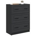 vidaXL Zásuvkový kabinet Čierna 66 x 34,5 x 87 cm Kompozitné drevo