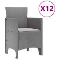 vidaXL Záhradný jedálenský set 13 ks Svetlosivá Poly ratan