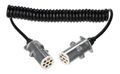 Propojovací spirálový kábel 7pin typ S TRAILER CABLE 12, kovová zástrčka, 24V, 3,5 m SIXTOL
