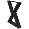 vidaXL Nohy konferenčného stolíka 2 ks čierne 60 x (42-43,3) cm oceľové