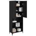 vidaXL Highboard Čierny dub 69,5 x 34 x 180 cm Kompozitné drevo