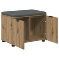vidaXL Lavica na topánky s vankúšom Dub artisan 60 x 38 x 46 cm