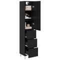 vidaXL Highboard Čierny dub 34,5 x 34 x 90 cm Kompozitné drevo