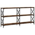 vidaXL Konzolový stolík dymový dub 156x28x80,5 cm kompozitné drevo