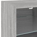 vidaXL 4-dielne TV nástenné skrinky s LED sivé sonoma kompozitné drevo