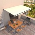 vidaXL Ručne zaťahovacia markíza 500x350 cm krémová