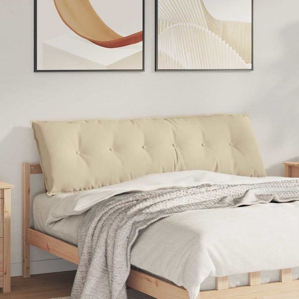 vidaXL Poduška na chrbát Krémová 160 x 50 cm Mikrovlákno