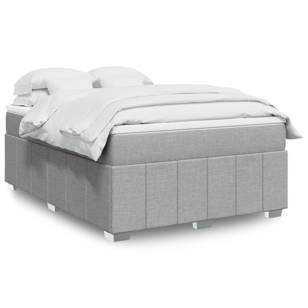 vidaXL Boxspring posteľ s matracom bledosivý 140x190 cm látka
