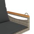 vidaXL Hojdacia lavica s vankúšmi sivá 63x62x40 cm polyratan