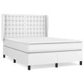 vidaXL Boxspring posteľ s matracom biela 140x200 cm umelá koža