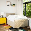 vidaXL Boxspring posteľ s matracom krémová 120x190 cm látka