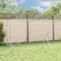 vidaXL Vonkajší koterec pre psov so strechou strieborný 2x14x2,5m oceľ