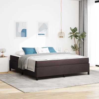 vidaXL Posteľ s pružinovým rámom Tmavohnedá 180 x 200 cm látka